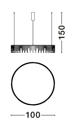 Luces Exclusivas lampa wisząca LED Huaraz ściemnialna Ø 100 cm 36W 3073lm 3000K IP20 czarna LE44452
