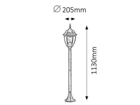 Rabalux lampa stojąca zewnętrzna Toronto E27 złota 113cm IP44 8385