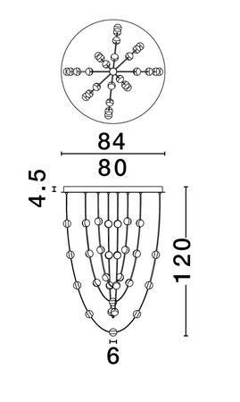 Luces Exclusivas lampa wisząca LED Cutervo ściemnialna Ø 84 cm 102W 8914lm 3000K IP20 czarno/złota LE44602