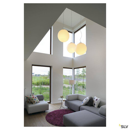 SLV lampa wisząca Rotoball 50 E27 biało/szara 165400