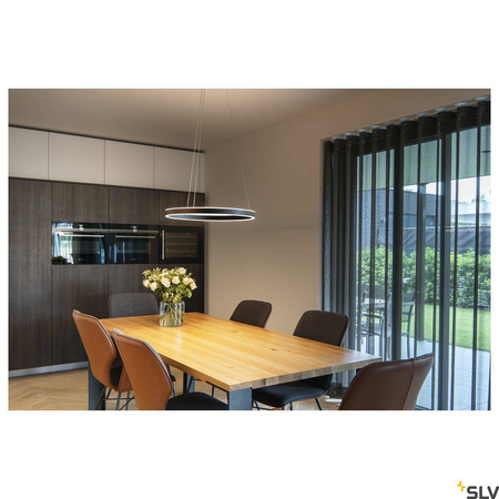 SLV lampa wisząca LED One 60 24W 830lm 2700/3000K 130° ściemnialna czarna Ø60cm 1004759