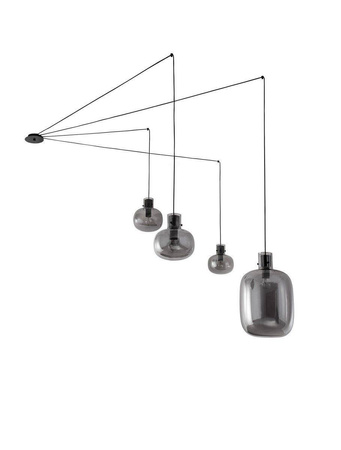 Luces Exclusivas lampa wisząca Padre 4xΕ27 czarna LE42632