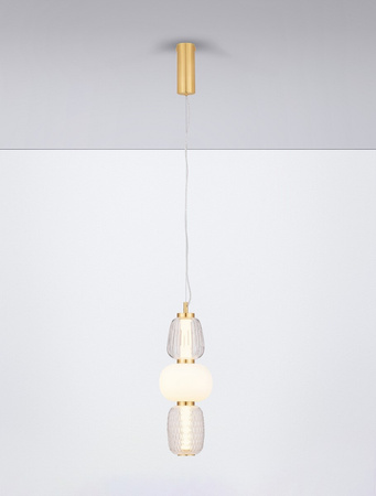 Luces Exclusivas lampa wisząca LED Arroyos ściemnialna Ø 17 cm 28W 3748lm 3000K IP20 złota LE44495