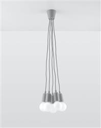 Sollux lampa wisząca Diego 5 5xE27 szara SL.0577