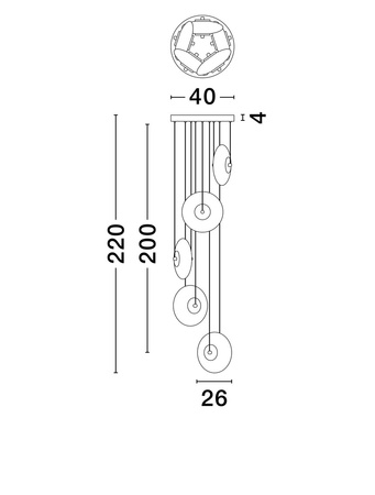 Luces Exclusivas lampa wisząca LED Huacaraje ściemnialna Ø 40 cm 40W 1100lm 3000K IP20 czarna LE44830