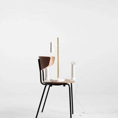 Aldex lampka biurkowa Trevo GU10 biało/mosiężna 1097B40