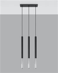 Sollux lampa wisząca Mozaica 3L 3xG9 czarna/chrom SL.0886