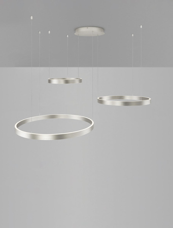 Luces Exclusivas lampa wisząca LED Bari ściemnialna Ø 40-60-80 cm 180W 8891lm 3000K IP20 srebrna LE44316