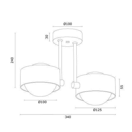 Argon plafon Massimo Plus 2xG9 granatowa 7090