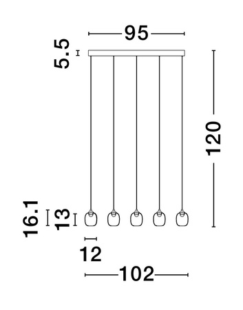 Luces Exclusivas lampa wisząca LED Toay ściemnialna 28W 2222lm 3000K IP20 czarna LE44240