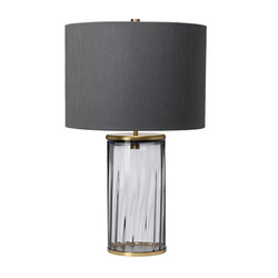 Quintiesse lampka biurkowa Reno E27 szaro/mosiężna QN-RENO-SMOKE-AB
