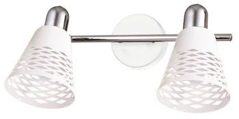 Candellux kinkiet (reflektorki) Discovery 2xE14 biały/chrom 92-62161