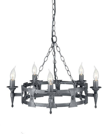Elstead żyrandol / lampa wisząca Saxon 5xE14 czarno/srebrna SAX5-BLK-SIL