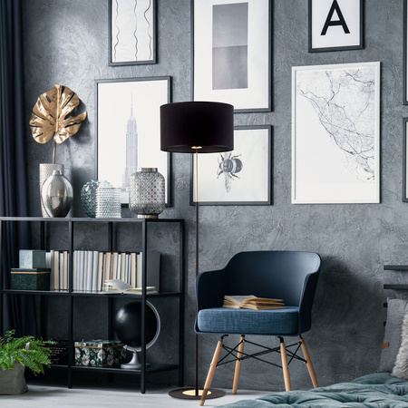 TK Lighting lampa podłogowa Lord E27 czarno/złota cm 5153