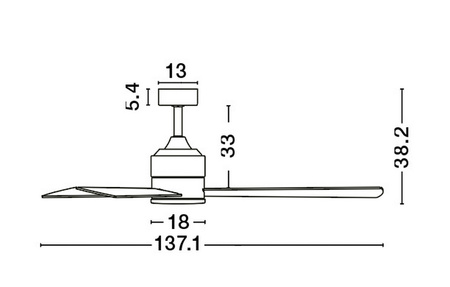Luces Exclusivas wentylator Apizaco Ø 137,1 cm bez źródła światła srebrno/drewniany LE42959