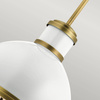 Quintiesse lampa wisząca Tollis E27 biało/mosiężna QN-TOLLIS-P-NBR