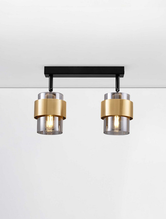 Luces Exclusivas lampa sufitowa LED Vieja E27 2x12W IP20 czarno/złota LE44848