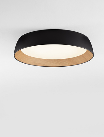 Luces Exclusivas lampa sufitowa LED Caracollo ściemnialna Ø 60 cm 50W 4201lm 3000K IP20 czarno/drewniana LE44809