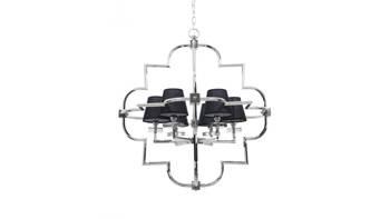 Lumina Deco żyrandol / lampa wisząca Baltimore W6 6xE14 czarna/chrom LDP 8020-6 (CHR+BK)