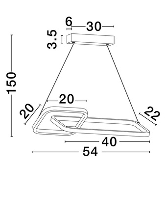 Luces Exclusivas lampa wisząca LED Chulumani ściemnialna 36W 1685lm 3200K IP20 czarno/złota LE44826