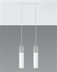 Sollux lampa wisząca Borgio 2 2xGU10 biało/betonowa SL.0648