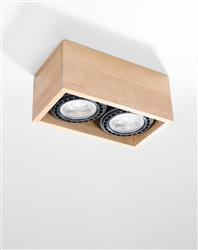 Sollux plafon techniczny Quatro 2 2xGU10 drewniany SL.0916