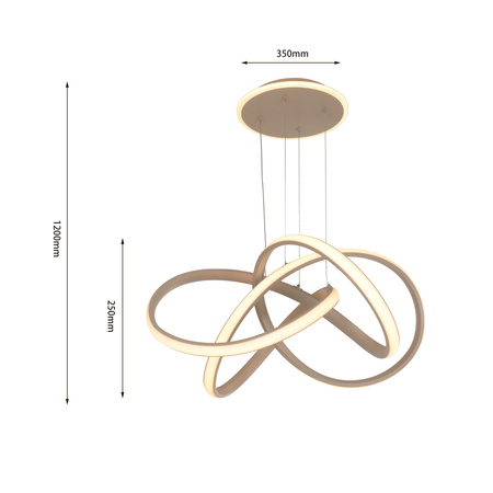 Aviano Lighting lampa wisząca LED Bandol ściemnialna 60W 6000lm 3000K piaskowa 6064-113