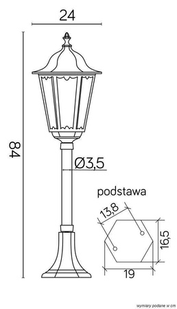 Su-ma lampa stojąca zewnętrzna Retro Classic E27 czarna/patyna 84cm IP43 K 5002/3