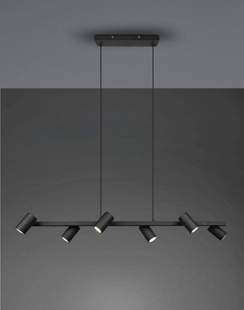 Trio lampa wisząca (reflektorki) Marley 6xGU10 czarna 302400632
