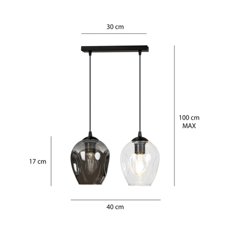 Emibig lampa wisząca Istar 2 2xE27 czarna 682/2