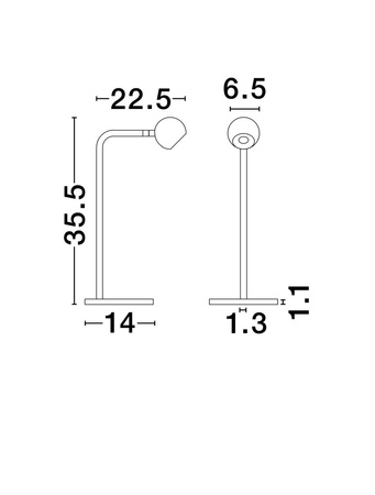 Luces Exclusivas lampa stołowa LED Pucarani 6W 514lm 3000K IP20 wys. 35,5 cm czarna LE44682