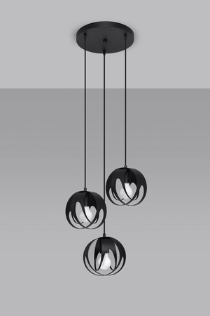 Sollux lampa wisząca Tulos 3P 3xE27 czarna SL.1088