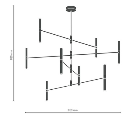 Amplex żyrandol / plafon Livi 16xG9 złoty 8392