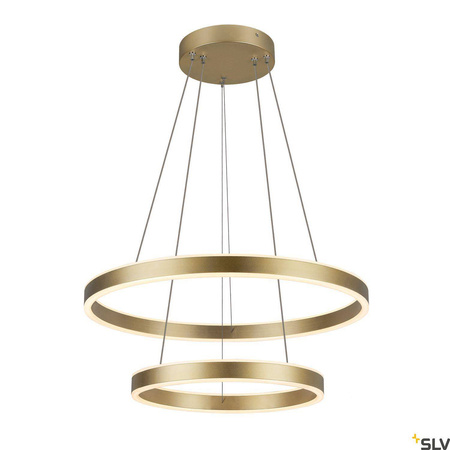 SLV lampa wisząca LED One Double Phase 35W 1270lm 2700/3000K 130° ściemnialna mosiężna Ø60cm 1005178