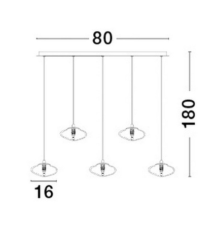 Luces Exclusivas lampa wisząca Nayarit 5xG9 złota LE42902