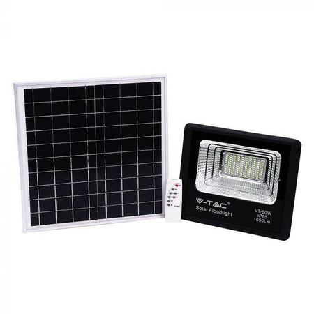 V-Tac naświetlacz solarny LED VT-60W 20W 1650lm 4000K czarny IP65 8575