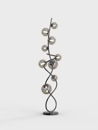 Aviano Lighting lampa podłogowa LED Nancy G9 9x3,5W 3150lm 3000K żarówki w zestawie wys. 140 cm czarny chrom 3014-905