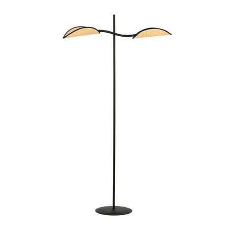 Emibig lampa stojąca Lotus LP2 2xE14 czarno/naturalna 150cm 1108/LP2