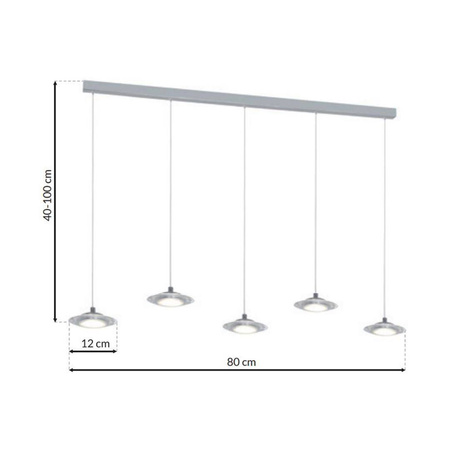 Milagro lampa wisząca LED Ellipse 25W 1750lm 4000K chrom ML415