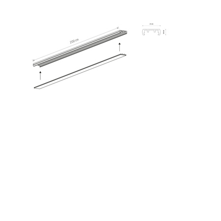 Nowodvorski szynoprzewód natynkowy 1-fazowy UT-LVM 2 m czarny 11318