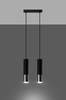 Sollux lampa wisząca Loopez 2 2xGU10 czarna/chrom SL.0941
