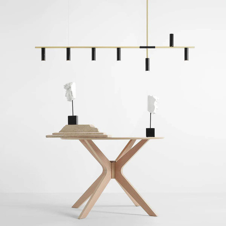 Aldex lampa wisząca Trevo 7 7xGU10 czarno/mosiężna 1083T40