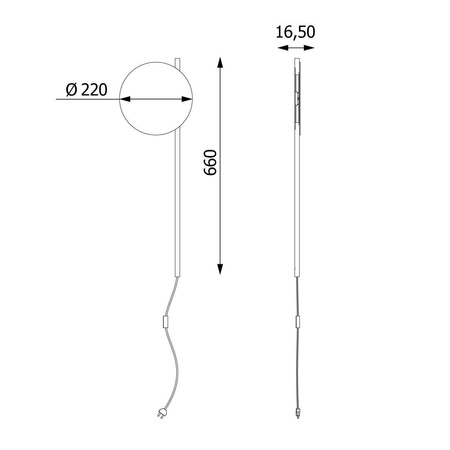 Cleoni kinkiet LED Pill 4W 388lm 3000K czarny lewy LA19/C2/116/3000K