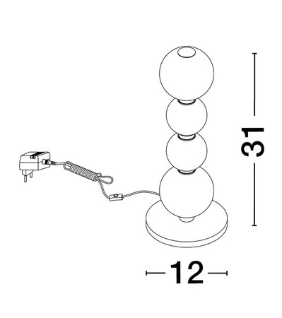 Luces Exclusivas lampa stołowa LED Adan 10W 868lm 3000K IP20 złota LE43216