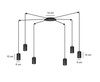 Emibig lampa wisząca Traker 6 6xGU10 czarna 524/6