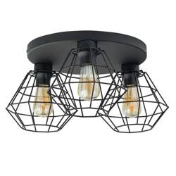 TK Lighting plafon Diamond 3xE27 czarny 6205