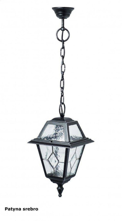 Su-ma lampa wisząca zewnętrzna Witraż E27 czarna/patyna IP43 K 1018/1/N