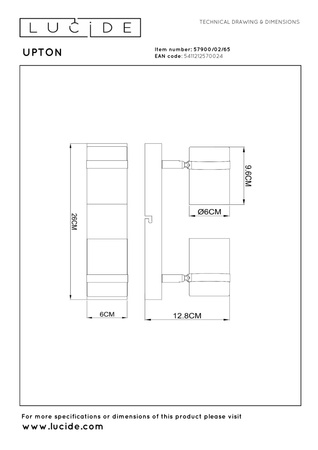 Lucide lampa sufitowa Upton 2xGU10 dymiony szary 57900/02/65