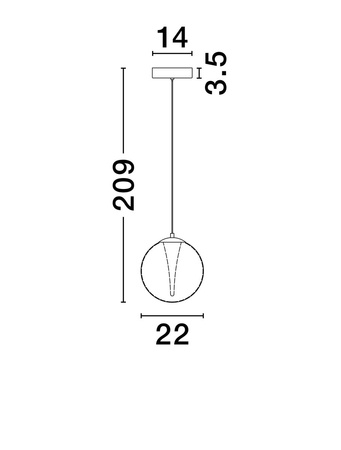 Luces Exclusivas lampa wisząca LED Hualmay ściemnialna Ø 22 cm 7W 585lm 3000K IP20 złota LE44832