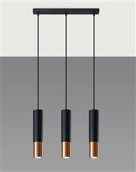 Sollux lampa wisząca Loopez 3L 3xGU10 czarno/miedziana SL.0948